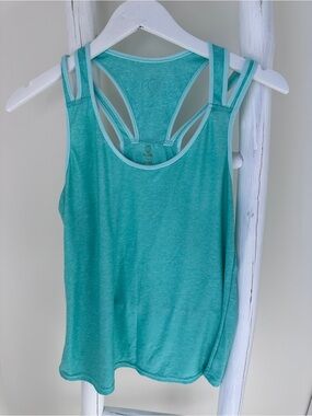 Balance Collection Teal Double-Strap Racerback Tank Size Large